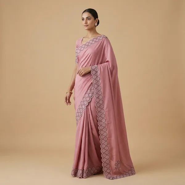 Dusty_Pink_Japan_Satin_Embellished_Border_Motif_Saree_For_Women