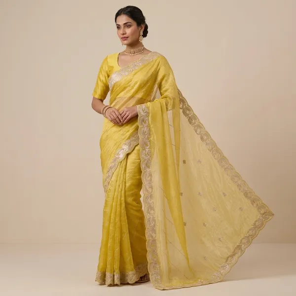 Mustard_Yellow_Net_Floral_Paisley_Embroidered_Saree_For_Women
