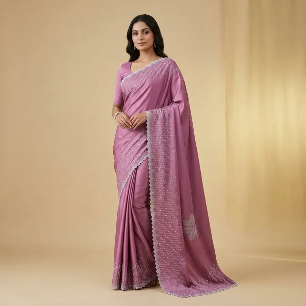 Deep_Onion_Pink_Japan_Satin_Bead_Sequin_Embellished_Saree_For_Women