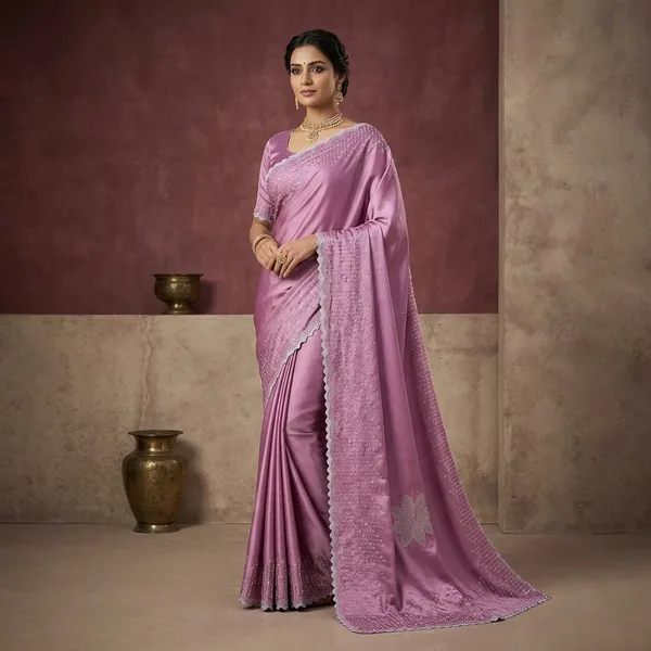 Deep_Onion_Pink_Japan_Satin_Bead_Sequin_Embellished_Saree_For_Women