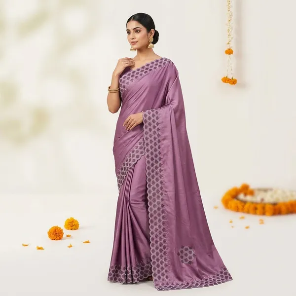 Deep_Onion_Pink_Japan_Satin_Sequin_Embellished_Border_Saree_For_Women
