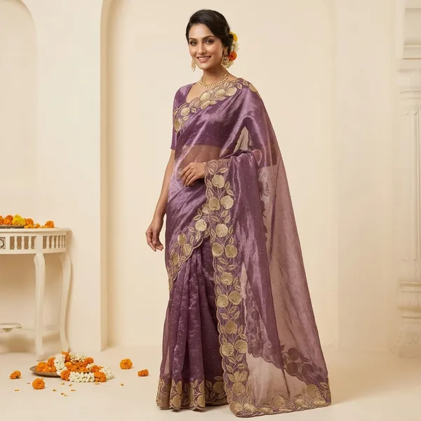 Mauve_Net_Golden_Floral_Vine_Hand_Embroidered_Saree_For_Women