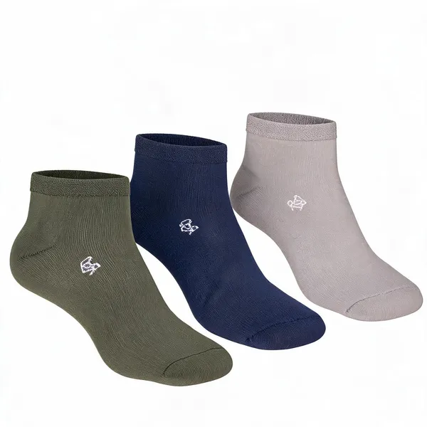 Navy_Blue_Grey_Olive_Green_Cotton_Ankle_Length_Socks_Unisex