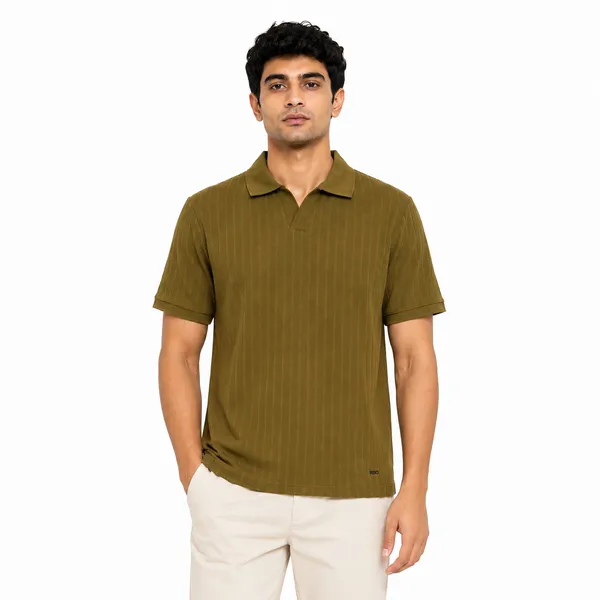 RSO_Outfits_Mens_Premium_Olive_Green_Textured_Polo_T-Shirt