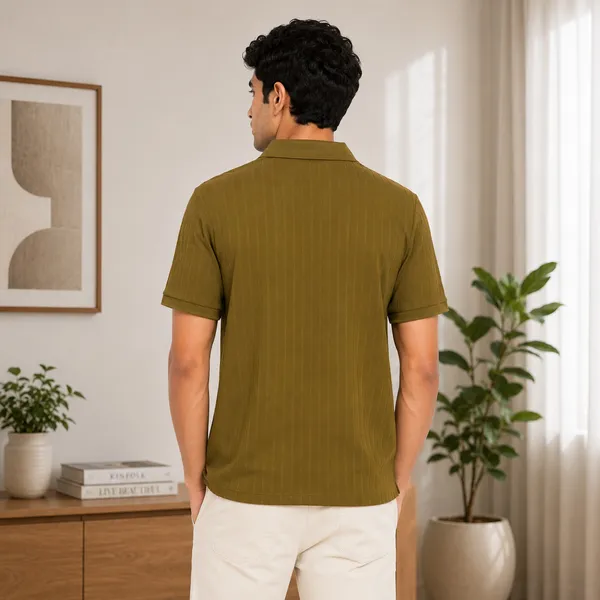 RSO_Outfits_Mens_Premium_Olive_Green_Textured_Polo_T-Shirt
