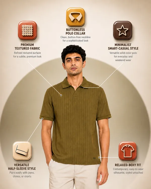 RSO_Outfits_Mens_Premium_Olive_Green_Textured_Polo_T-Shirt