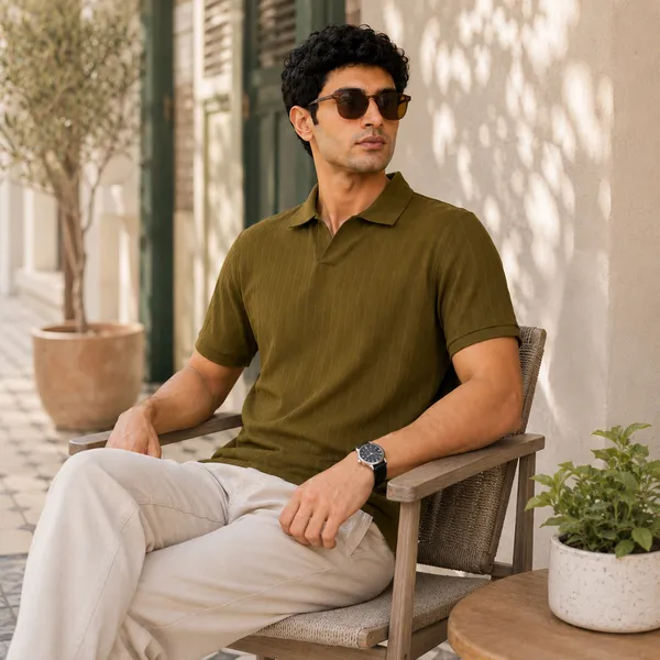 RSO_Outfits_Mens_Premium_Olive_Green_Textured_Polo_T-Shirt