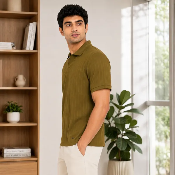 RSO_Outfits_Mens_Premium_Olive_Green_Textured_Polo_T-Shirt