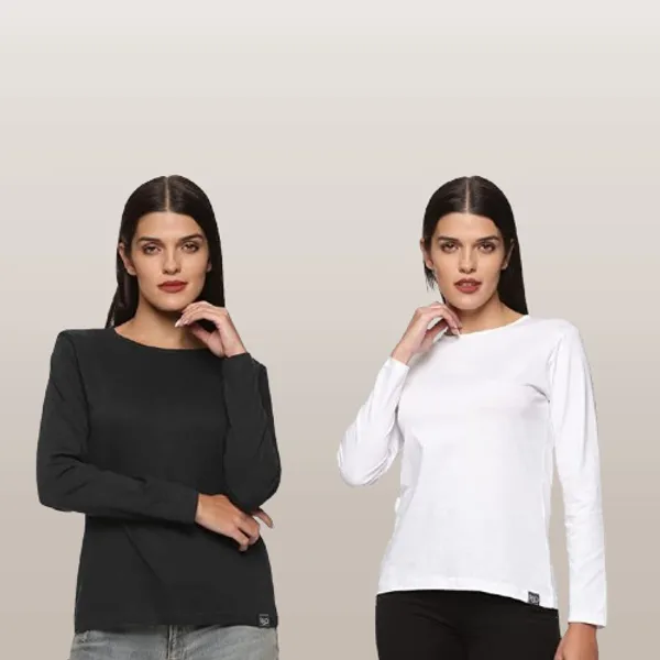 Black_White_Cotton_T_Shirt_For_Women_Pack_Of_2