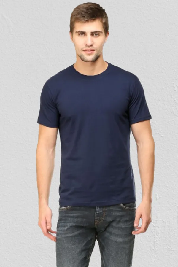 Navy_Blue_Poly_Cotton_T_Shirt_For_Men