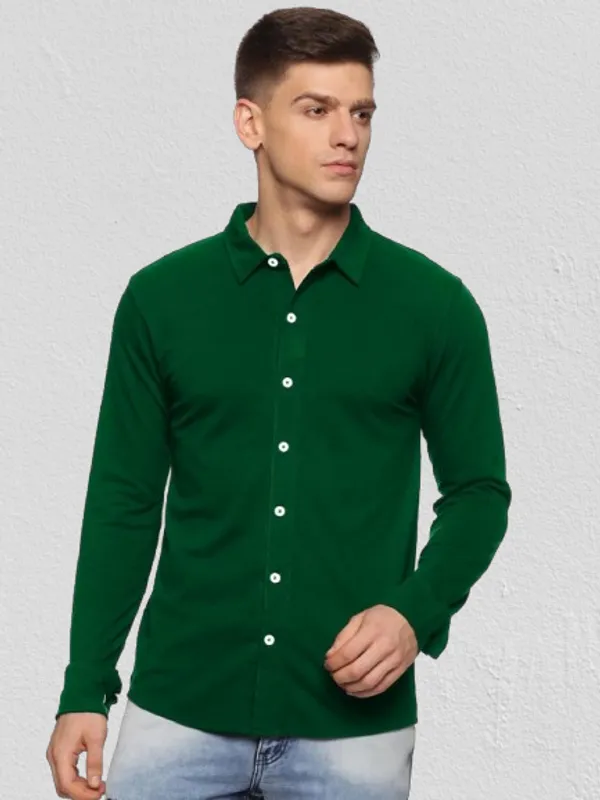 Bottle_Green_Cotton_Shirt_For_Men