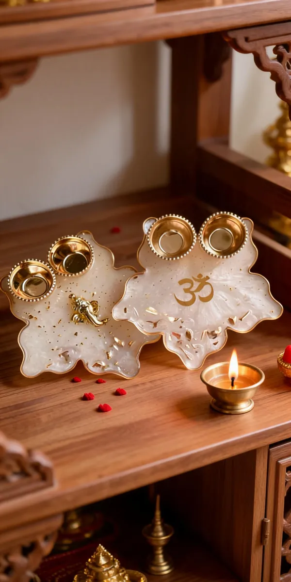 Resin_Devotional_Lotus_Om_Four_Diya_Pooja_Thali_Set