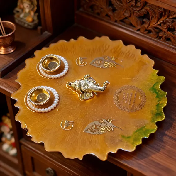 Metal_Festive_Gold_Tone_Ganesh_Om_Pooja_Thali_Set
