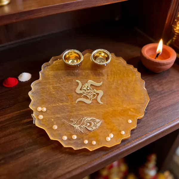 Metal_Acrylic_Devotional_Om_Peacock_Engraved_Pooja_Thali