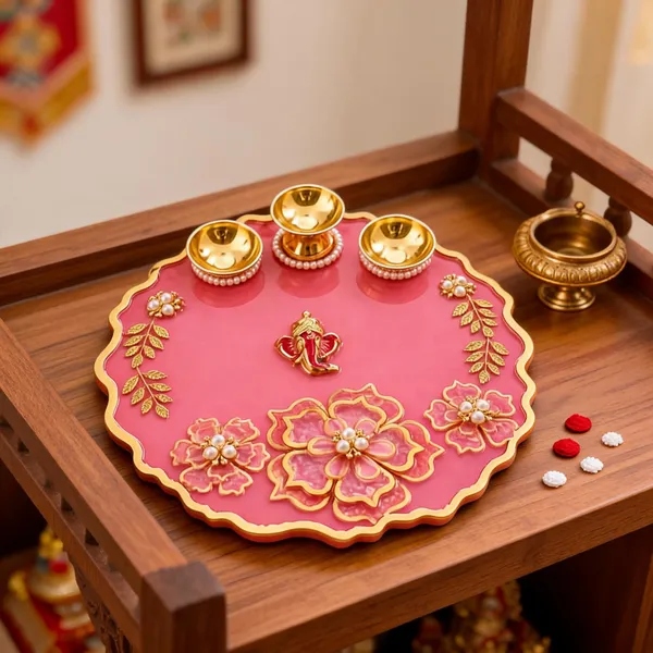 Resin_Metal_Festive_Floral_Ganesha_Pooja_Thali_Set