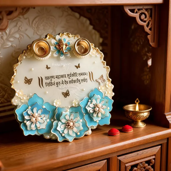 Acrylic_Resin_Festive_Blue_Floral_Pooja_Thali_Set