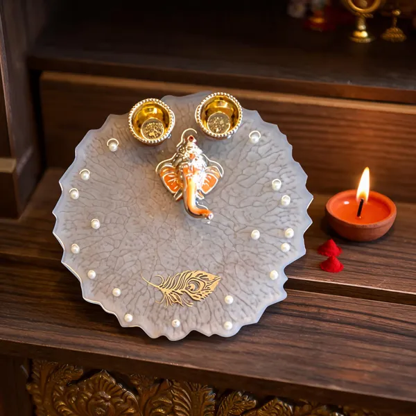 Metal_Resin_Festive_Ganesha_Peacock_Pooja_Thali_Set