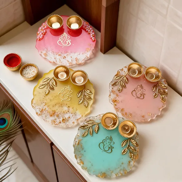 Resin_Festive_Pastel_Floral_Pooja_Thali_Set_Pack_Of_4