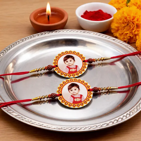 Red_Thread_Beaded_Photo_Print_Rakhi_Set_For_Kids