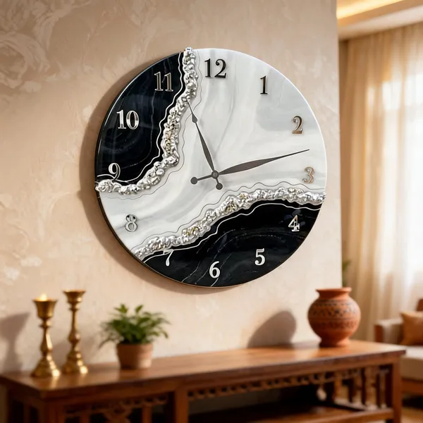 Mdf_Glass_Abstract_Marble_Pattern_Round_Wall_Clock