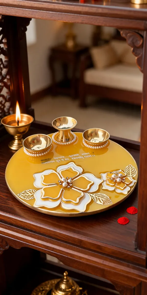 Metal_Resin_Festive_Yellow_Floral_Pooja_Thali_Set