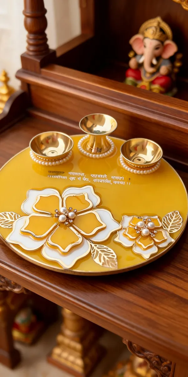 Metal_Traditional_Floral_Gold_Finish_Pooja_Thali_Set