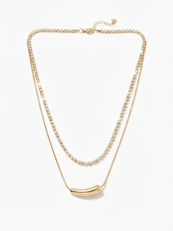 Gold_Stainless_Steel_Layered_Chain_Necklace_For_Women