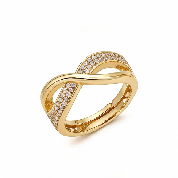 Gold_Stainless_Steel_Infinity_Crossover_Ring_For_Women