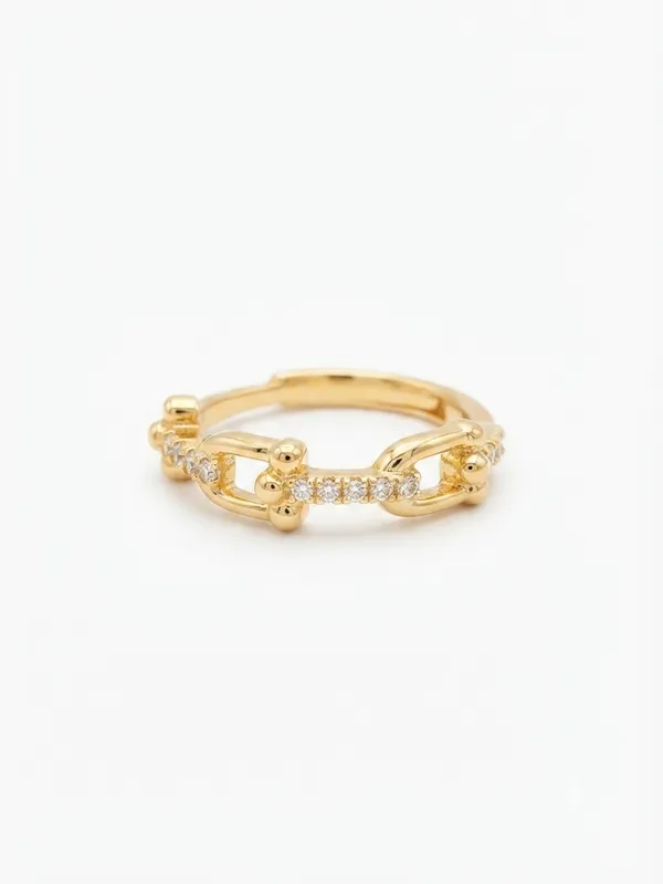 Gold_Stainless_Steel_Stone_Embellished_Link_Ring_For_Women