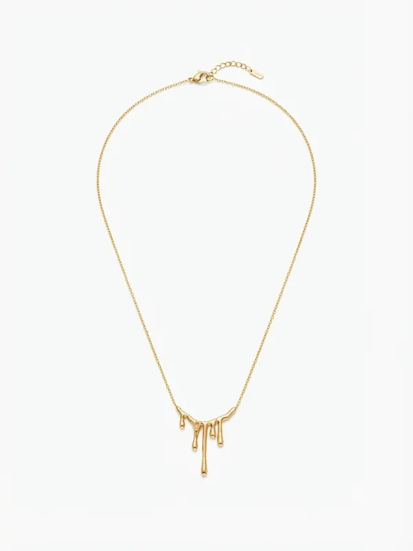 Gold_Stainless_Steel_Drip_Pendant_Necklace_For_Women