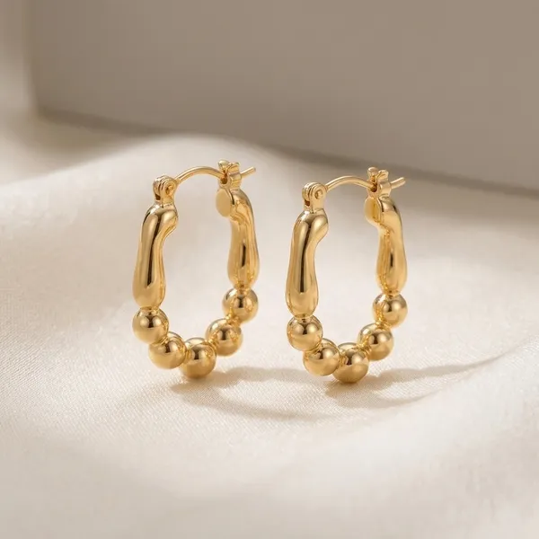 Gold_Stainless_Steel_Beaded_Hoop_Earrings_For_Women