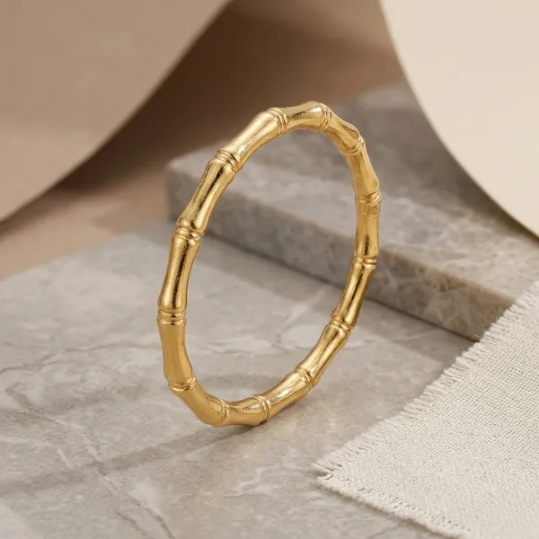 Gold_Stainless_Steel_Bamboo_Style_Bangle_For_Women