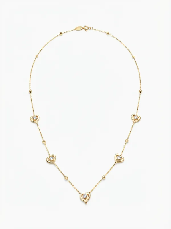 Gold_Stainless_Steel_Heart_Motif_Clear_Stone_Necklace_For_Women