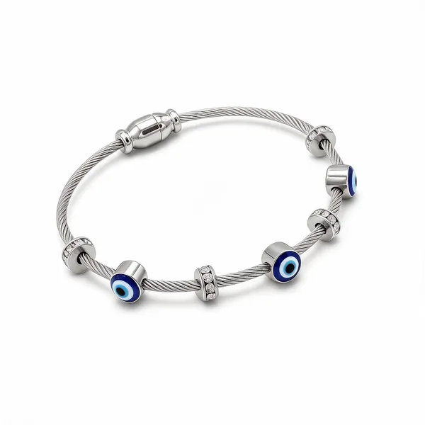 Silver_Stainless_Steel_Evil_Eye_Charm_Bracelet_For_Women