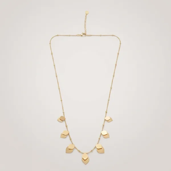 Gold_Stainless_Steel_Geometric_Leafy_Station_Beaded_Chain_Necklace_For_Women
