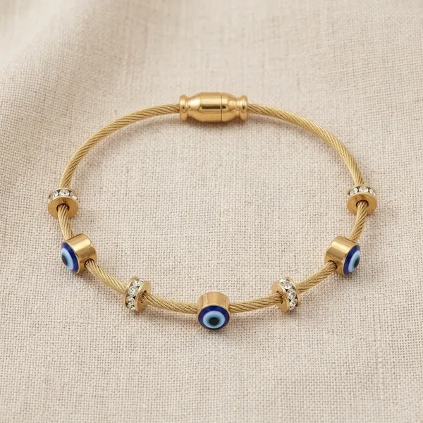 Gold_Stainless_Steel_Twisted_Cable_Evil_Eye_Bracelet_For_Women