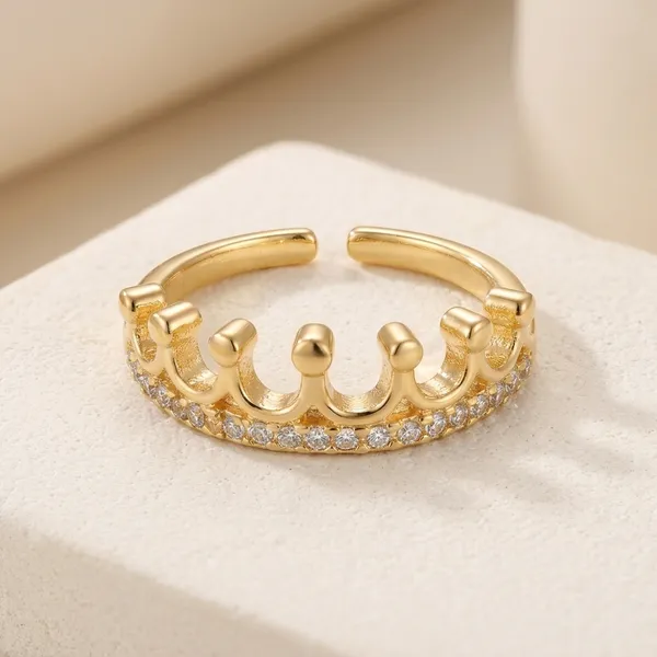 Gold_Stainless_Steel_Crown_Design_Open_Ring_For_Women