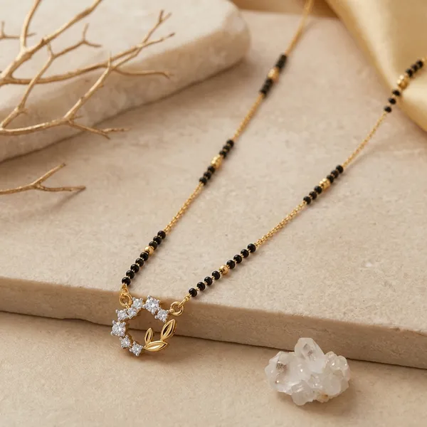 Gold_Stainless_Steel_Black_Beaded_Floral_Mangalsutra_For_Women