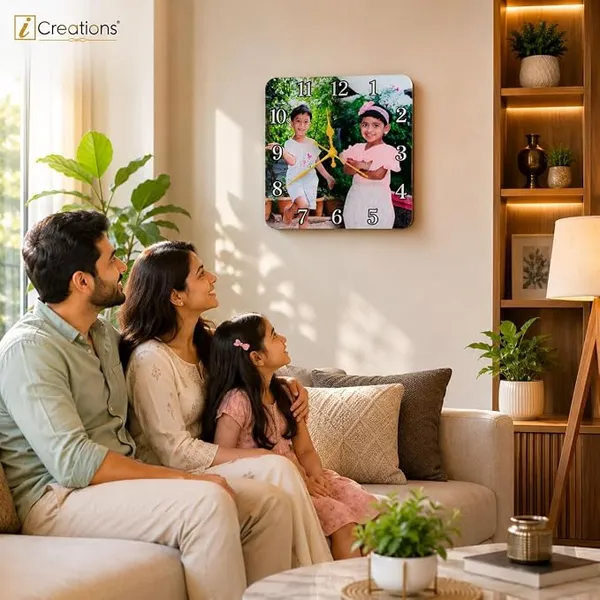 Multicolor_Acrylic_Personalised_Photo_Print_Square_Wall_Clock
