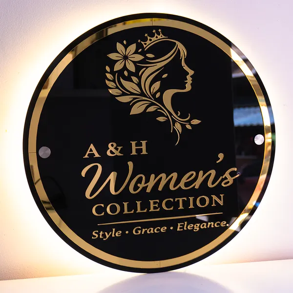 Black_Acrylic_Round_Women's_Collection_Wall_Sign