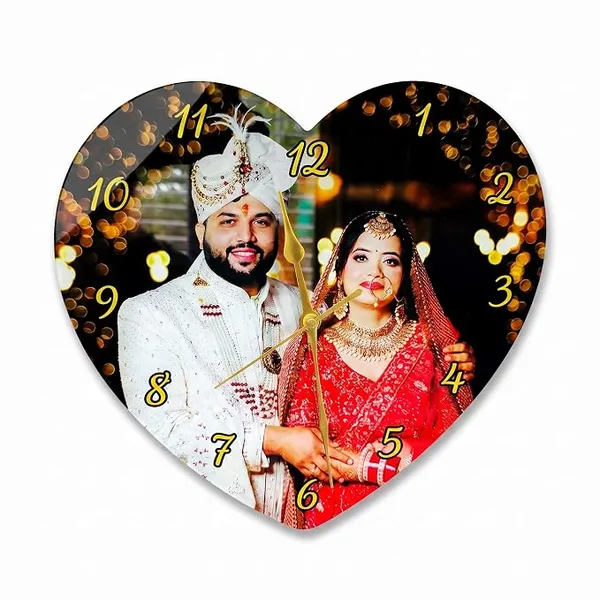Multicolor_Acrylic_Heart_Shape_Wedding_Photo_Wall_Clock