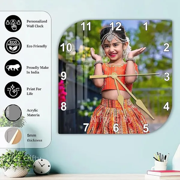 Multicolor_Acrylic_Wedding_Couple_Photo_Print_Square_Wall_Clock