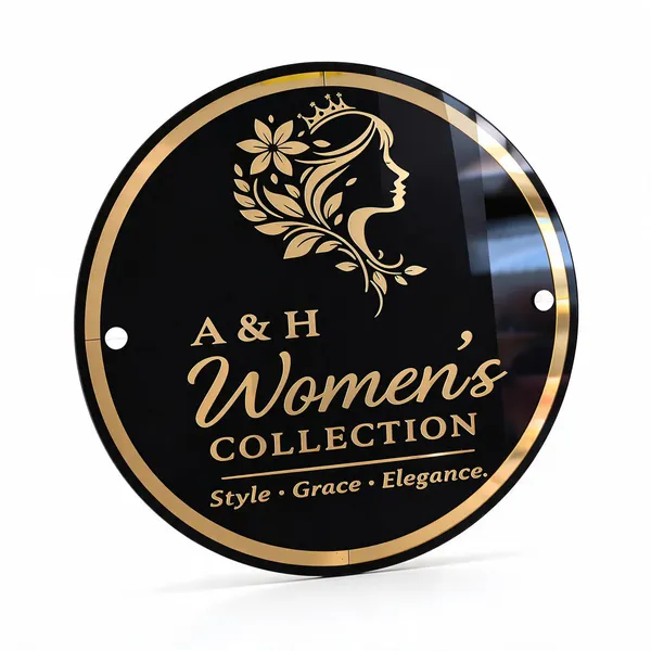 Black_Acrylic_Round_Women's_Collection_Wall_Sign