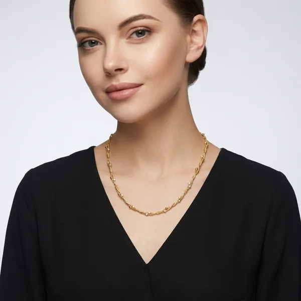 Double_Layer_Gold_Plated__Omega_Chain_For_Women