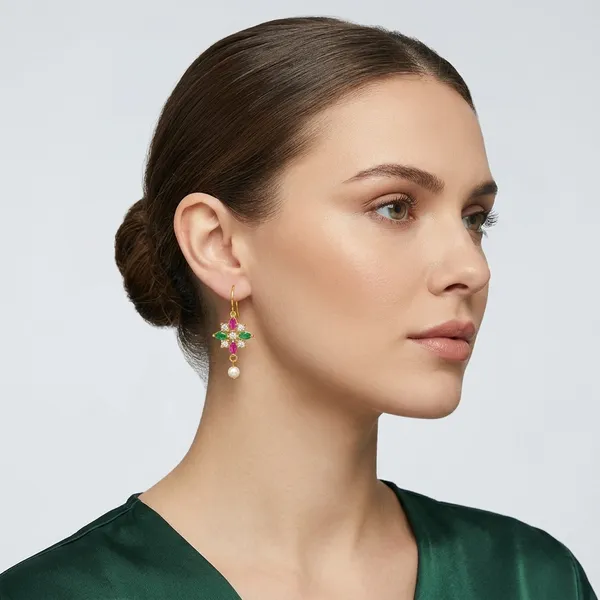 Gold_CZ_Diamond_With_Plating_Earrings_For_Women