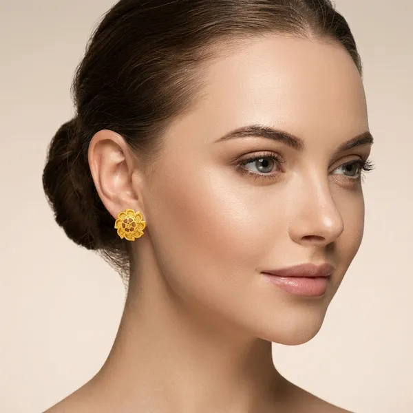 Gold_&_Green_Plated_Earrings_For_Women