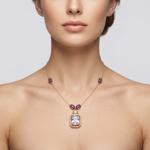 Gold_&_Green_Copper_Alloy_Necklace_For_Women
