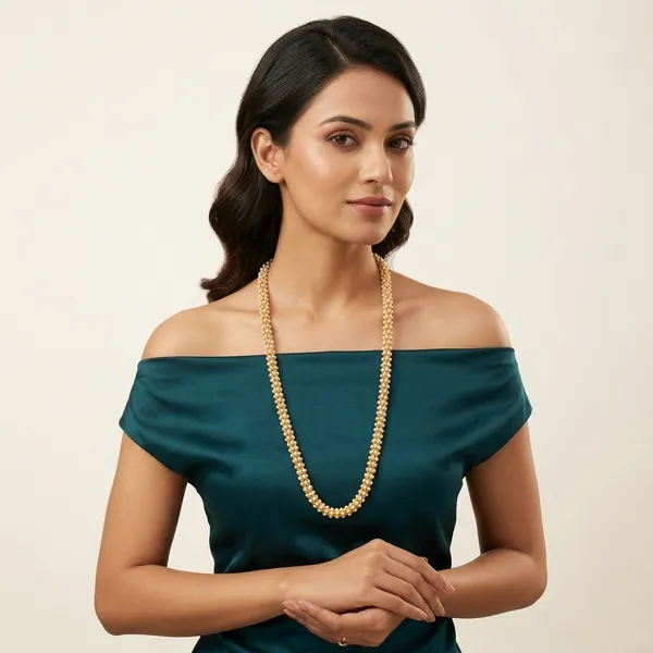 Gold_&_Blue_Pearl_Chain_For_Women