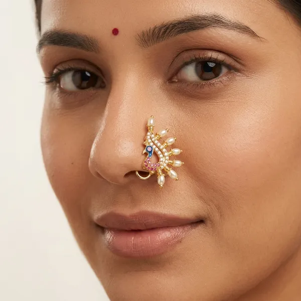 Rose_Gold_Pearl_With_Meenakari_Nose_Pin_For_Women