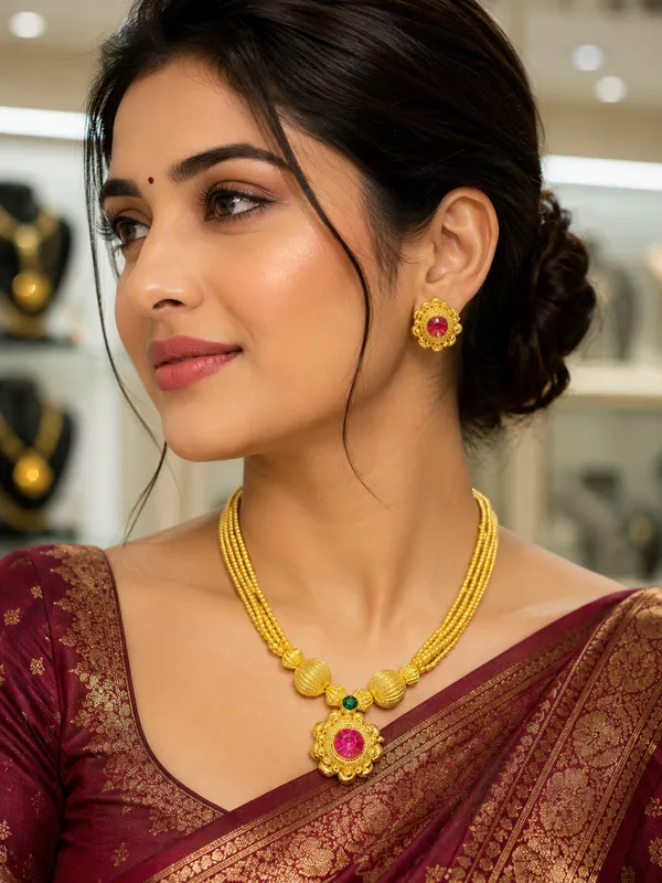 Gold_&_Pink_Gold_Plated__Necklace_For_Women